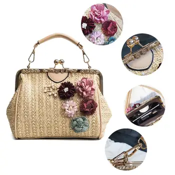 Summer Casual Rattan Bag Fashion Flower Decor Handmade Woven Beach Top Handle Crossbody Bag Bohemia Style Shoulder Bag For Women
Summer Casual Rattan Bag Fashion Flower Decor Handmade Woven Beach Top Handle Crossbody Bag Bohemia Style Shoulder Bag For Women