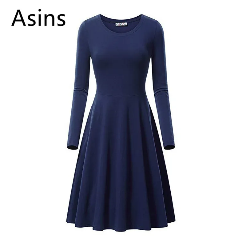 Asins dress women 2019 spring new hot casual fashion o neck high waist solid color long sleeve comfortable simple wild dress
Asins dress women 2019 spring new hot casual fashion o neck high waist solid color long sleeve comfortable simple wild dress