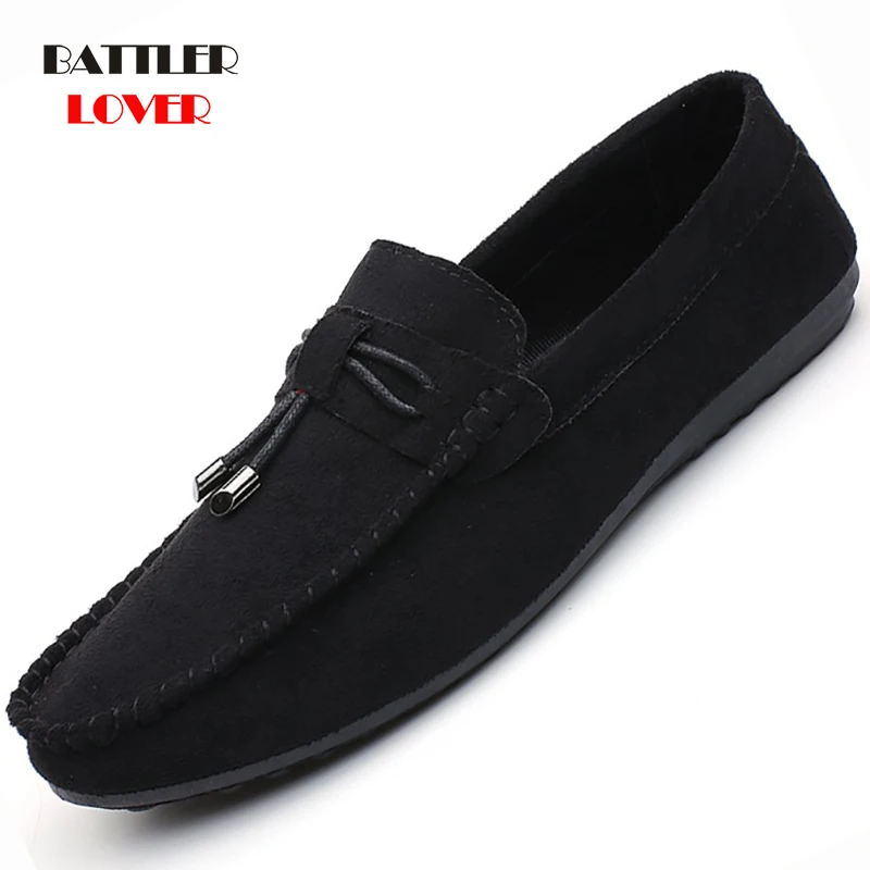 Fashion Handmade Tassels Summer Style Soft Moccasins Men Loafers High Quality Suede Leather Shoes Men Flat Gommino Driving Shoes