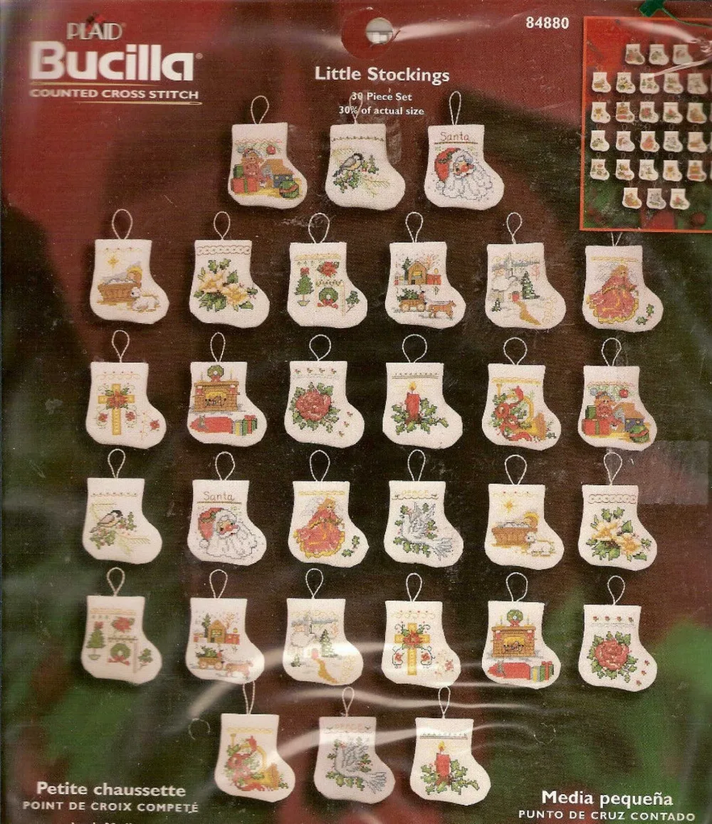 14/16/18/27/28 Counted Cross Stitch Kit Tiny Stocking Ornament Christmas Ornaments, 30 pcs stockings bucilla 84880
14/16/18/27/28 Counted Cross Stitch Kit Tiny Stocking Ornament Christmas Ornaments, 30 pcs stockings bucilla 84880