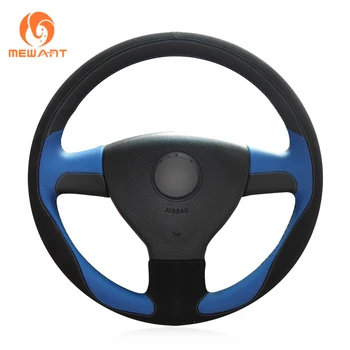 MEWANT Blue Leather Black Suede Hand Sew Wrap Car Steering Wheel Cover for Volkswagen Golf 5 Passat B6 Jetta 3 Tiguan Touran
MEWANT Blue Leather Black Suede Hand Sew Wrap Car Steering Wheel Cover for Volkswagen Golf 5 Passat B6 Jetta 3 Tiguan Touran