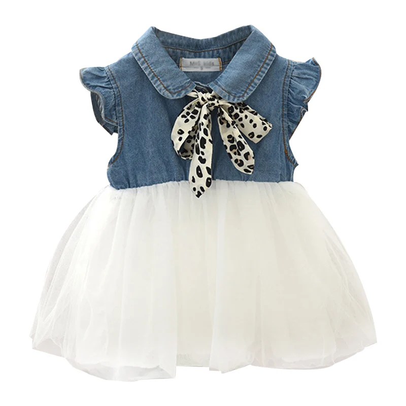 Summer Girls Dress Denim Mesh Stitching Kids Dress Korean Style Scarf Decoration Fashion Cute Dress
Summer Girls Dress Denim Mesh Stitching Kids Dress Korean Style Scarf Decoration Fashion Cute Dress