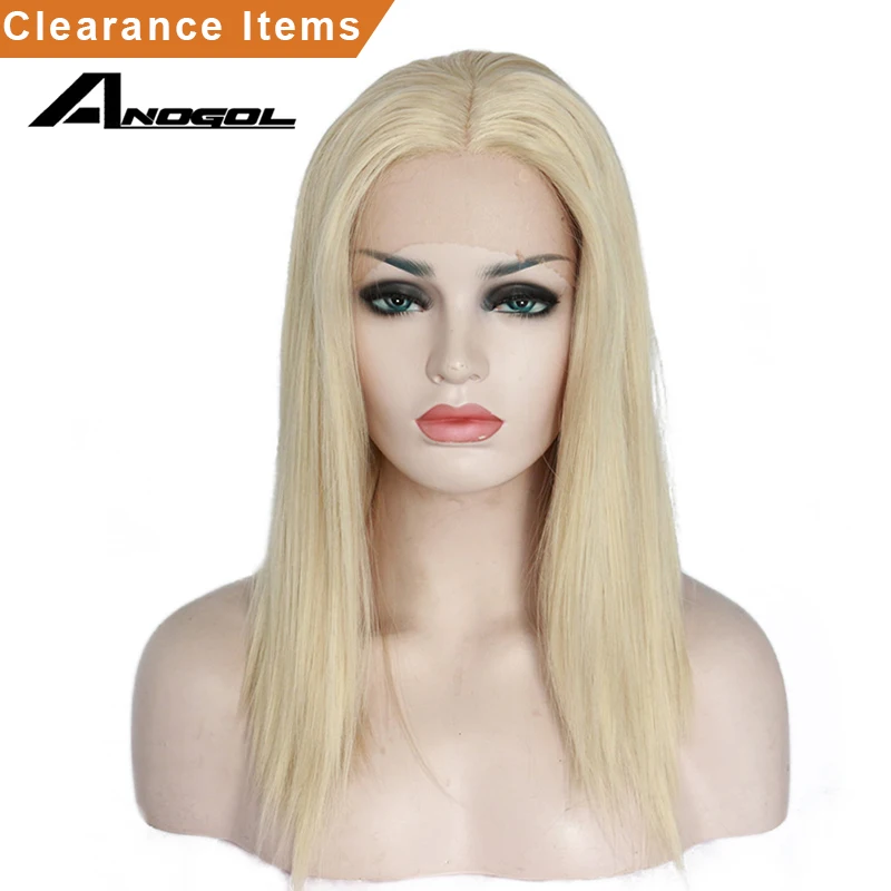 Anogol High Temperature Fiber Hair Wigs Medium Shoulder Length Straight Bob Platinum Blonde Synthetic Lace Front Wig For Women
Anogol High Temperature Fiber Hair Wigs Medium Shoulder Length Straight Bob Platinum Blonde Synthetic Lace Front Wig For Women