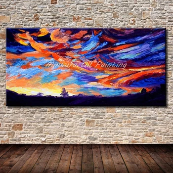 Modern Art Hand Painted Colorful Sky Landscape Palette Knife Painting on Canvas Texture Acrylic Abstract Picture Christmas Decor 
Modern Art Hand Painted Colorful Sky Landscape Palette Knife Painting on Canvas Texture Acrylic Abstract Picture Christmas Decor