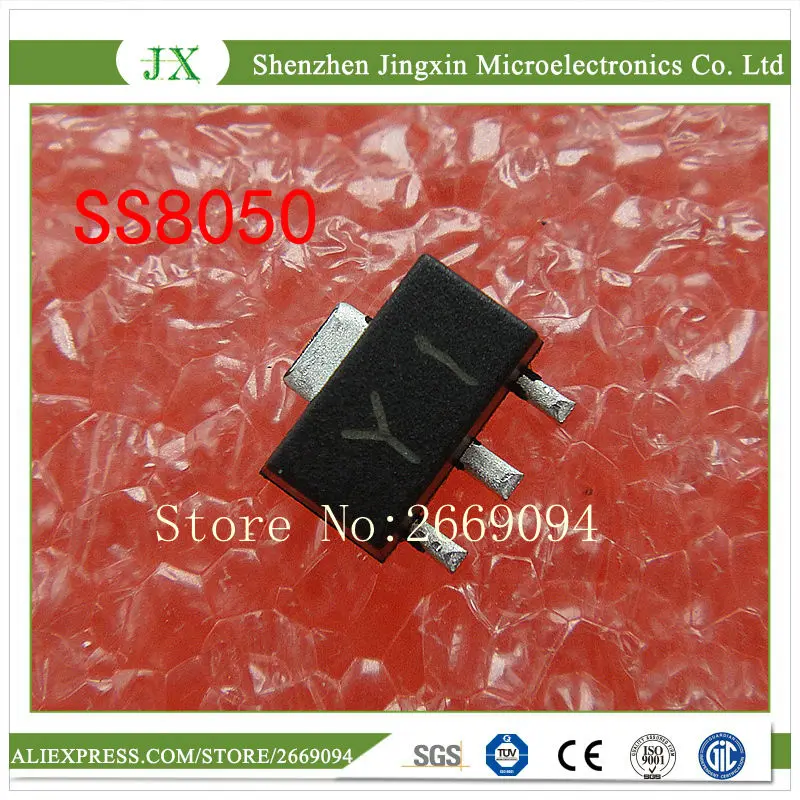 Фото Бесплатная доставка 100 шт. SMD транзистор SS8050 Y1 1.5A/25V NPN высокий ток SOT89 | Электроника