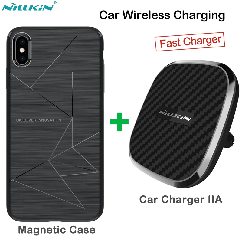 NILLKIN 10 Вт Qi Быстрая автомобильная Беспроводная зарядка для iPhone XS MAX/XR держатель на