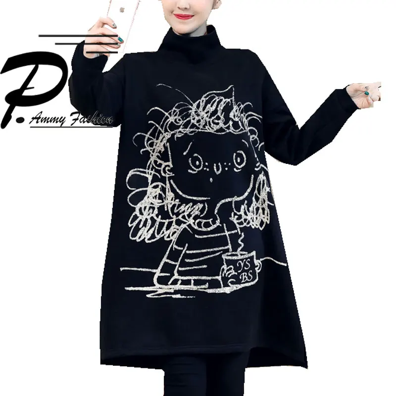 Hot Plus Size Fleece Lining Turtleneck Thicken Warm Jumper Sweatshirt 2018 Winter Character Long Tunic Cute Lady voguee pullover
Hot Plus Size Fleece Lining Turtleneck Thicken Warm Jumper Sweatshirt 2018 Winter Character Long Tunic Cute Lady voguee pullover