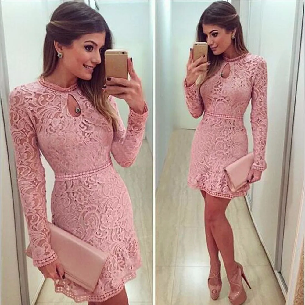 Air transport factory direct wear wearing a beautiful Women Sexy Pink Hollow Lace Long Sleeve Slim Dress Party Evenig Dress
Air transport factory direct wear wearing a beautiful Women Sexy Pink Hollow Lace Long Sleeve Slim Dress Party Evenig Dress