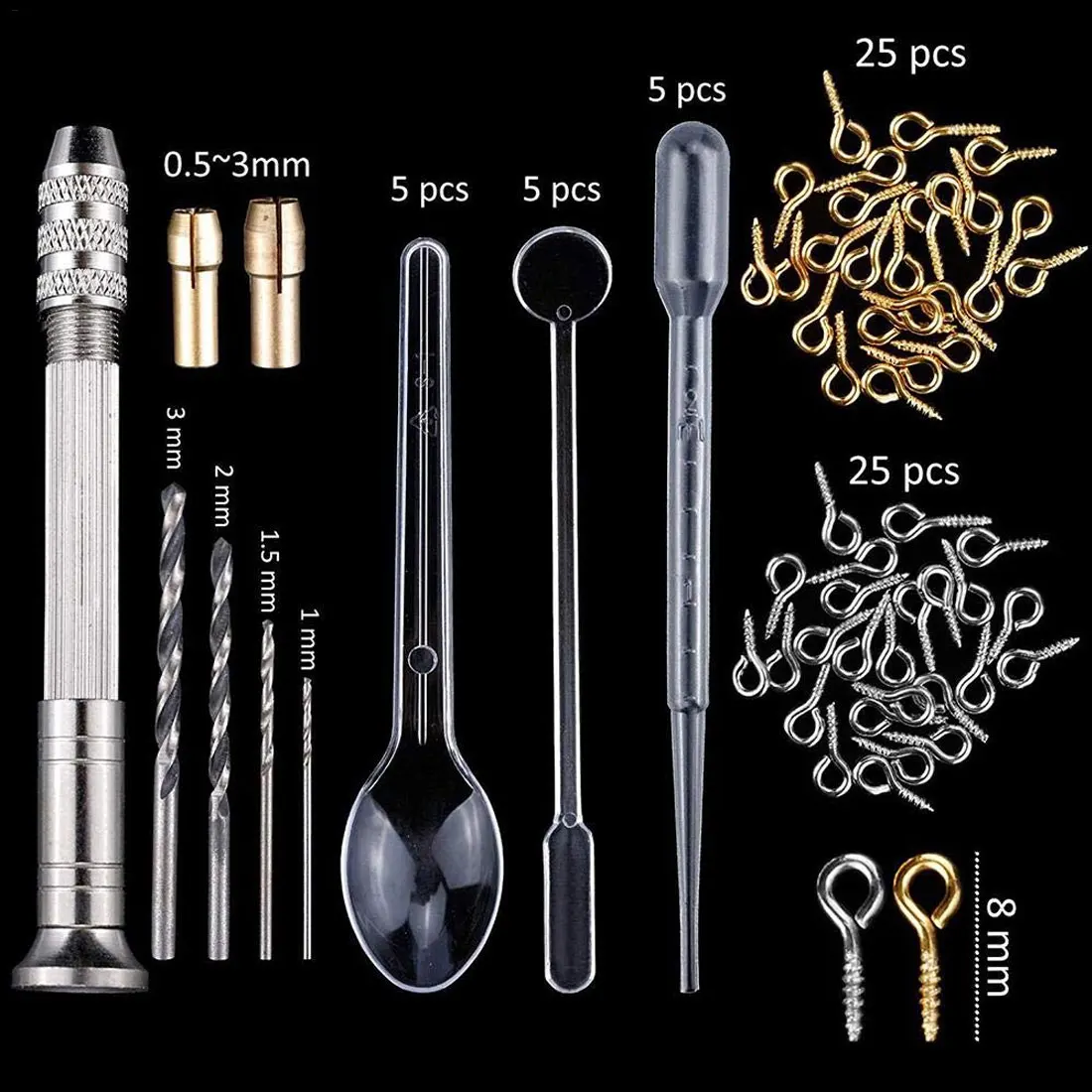 Mold suit 83 pieces of crystal glue tool DIY casting set bracelet pendant jewelry silicone mold combination with drill
Mold suit 83 pieces of crystal glue tool DIY casting set bracelet pendant jewelry silicone mold combination with drill