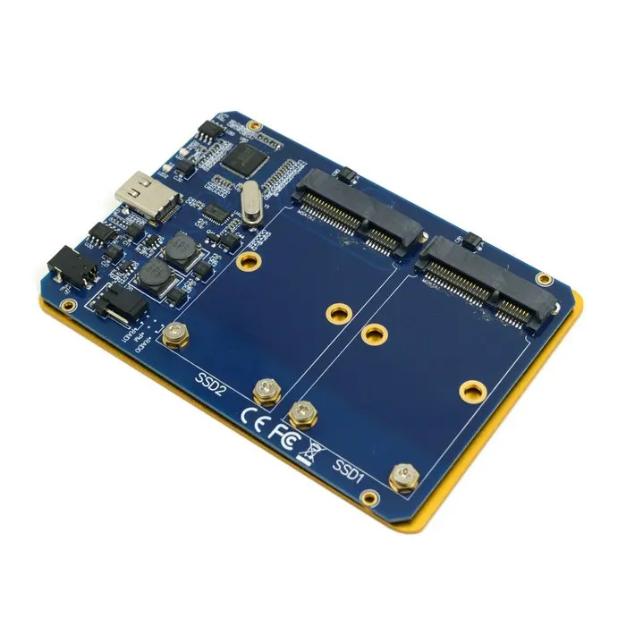 CY Silver USB-C USB 3.1 Type C to Dual 50mm MSATA PCI-E SSD Enclosure with Raid Raid0 Raid1 or PM
CY Silver USB-C USB 3.1 Type C to Dual 50mm MSATA PCI-E SSD Enclosure with Raid Raid0 Raid1 or PM