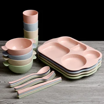 Dinner Plate Platos Tray Set Rice Bowl Wheat Straw Dish Solid Lunch Box Set Food Tray Environmental Dish Children Box Bento 1set
Dinner Plate Platos Tray Set Rice Bowl Wheat Straw Dish Solid Lunch Box Set Food Tray Environmental Dish Children Box Bento 1set