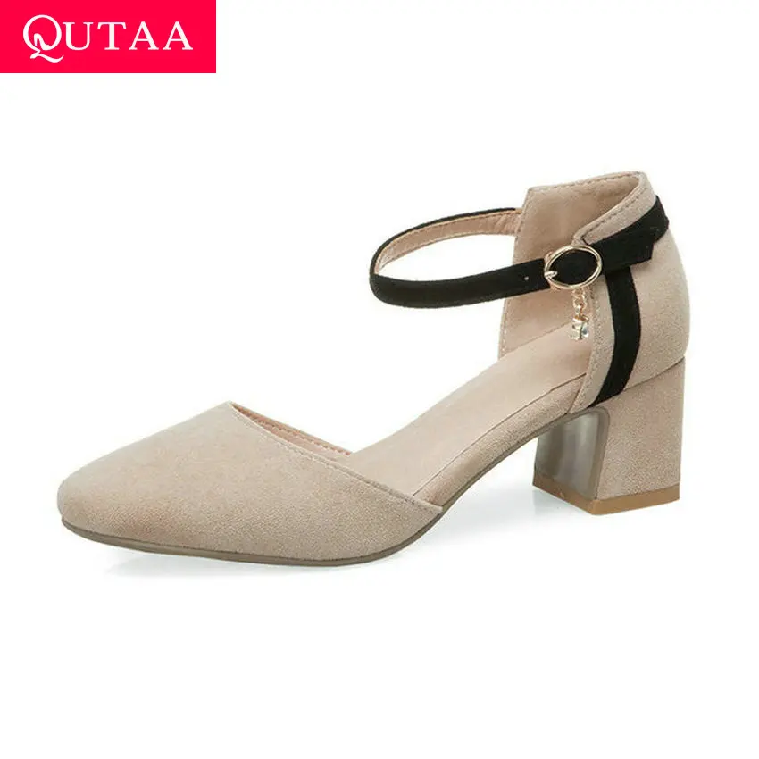 QUTAA 2019 Women Sandals Two Piece Round Toe Hollow Rhinestone Buckle Middle Heel Spring Summer Sweet Ladies Shoes Size 34-43
QUTAA 2019 Women Sandals Two Piece Round Toe Hollow Rhinestone Buckle Middle Heel Spring Summer Sweet Ladies Shoes Size 34-43