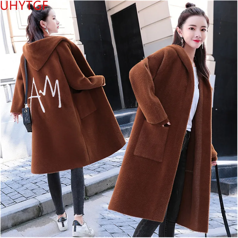 High quality New Imitation Mink Cashmere Winter coat Loose women's cardigans coat Hooded knit sweater warm women's sweater 815
High quality New Imitation Mink Cashmere Winter coat Loose women's cardigans coat Hooded knit sweater warm women's sweater 815