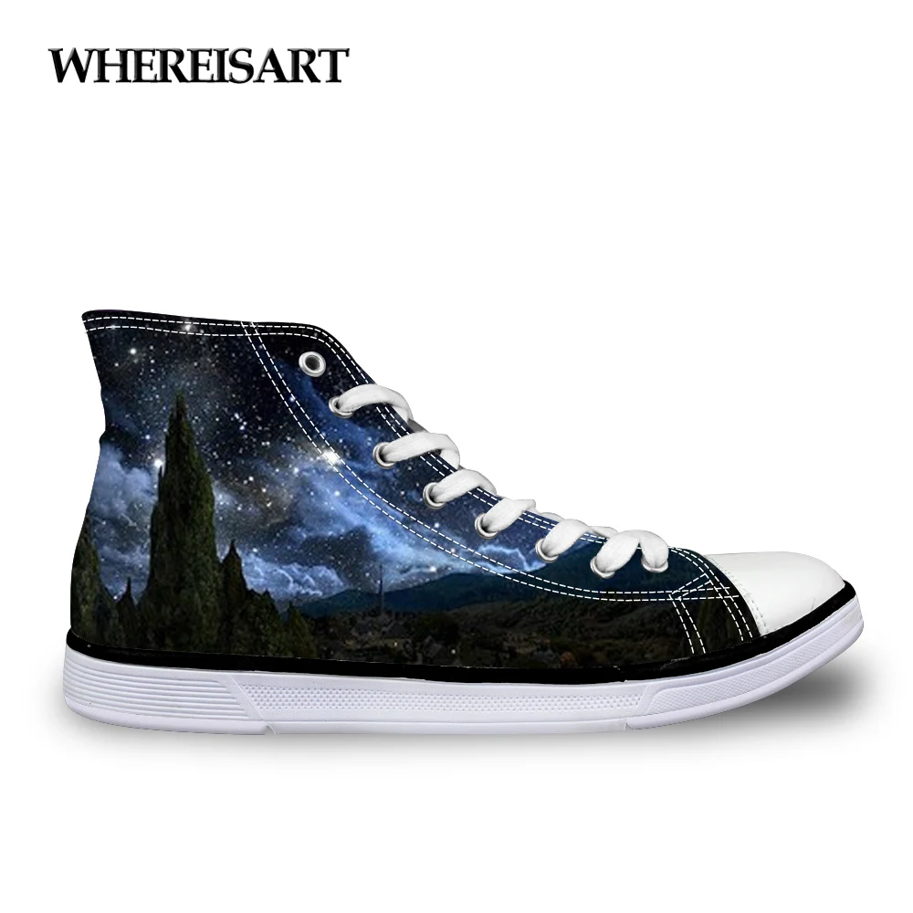 WHEREISART Galaxy Pattern Women High Top Vulcanize Shoes 3D Space Star Lace-up Leisure Canvas Shoes for Female Shoe Women 2018
WHEREISART Galaxy Pattern Women High Top Vulcanize Shoes 3D Space Star Lace-up Leisure Canvas Shoes for Female Shoe Women 2018