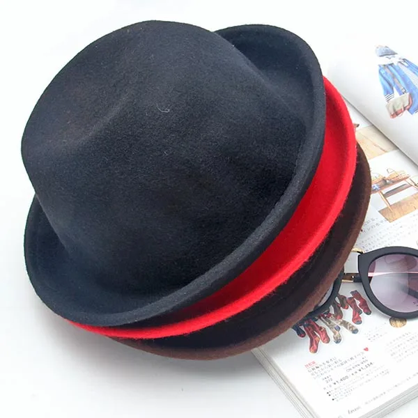 1pcs Classic Vintage Women Men Unisex Billycock Woolen Roll Brim Bowler Hats New Hot Selling
1pcs Classic Vintage Women Men Unisex Billycock Woolen Roll Brim Bowler Hats New Hot Selling