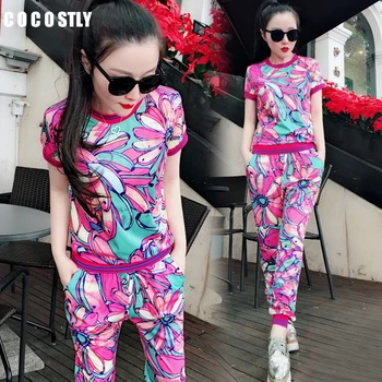 Tracksuit Two-Piece Suits Women Print Tracksuits Set Casual Flower T-Shirt + Long Pants Clothes Set for women 2019 matching sets
Tracksuit Two-Piece Suits Women Print Tracksuits Set Casual Flower T-Shirt + Long Pants Clothes Set for women 2019 matching sets