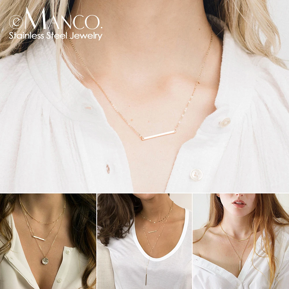 e-Manco Trendy Multilayer stainless steel necklace for women choker statement necklace Geometric pendants necklace 
e-Manco Trendy Multilayer stainless steel necklace for women choker statement necklace Geometric pendants necklace