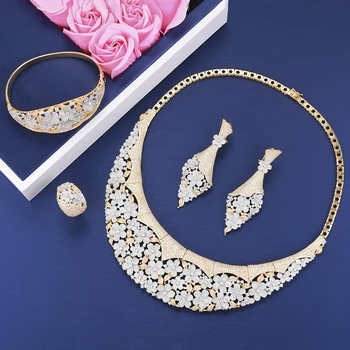 missvikki 4 PCS Luxury Brand Necklace Earrings Ring Bracelet Jewelry Set with Full Crystal Shiny Accessories For Women Jewelry
missvikki 4 PCS Luxury Brand Necklace Earrings Ring Bracelet Jewelry Set with Full Crystal Shiny Accessories For Women Jewelry