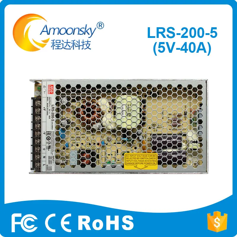Meanwell LRS200-5 5V 40A 200W LED panel Display Switching Power for Stage rental LED module Display Size 500*500mm p3.9
Meanwell LRS200-5 5V 40A 200W LED panel Display Switching Power for Stage rental LED module Display Size 500*500mm p3.9
