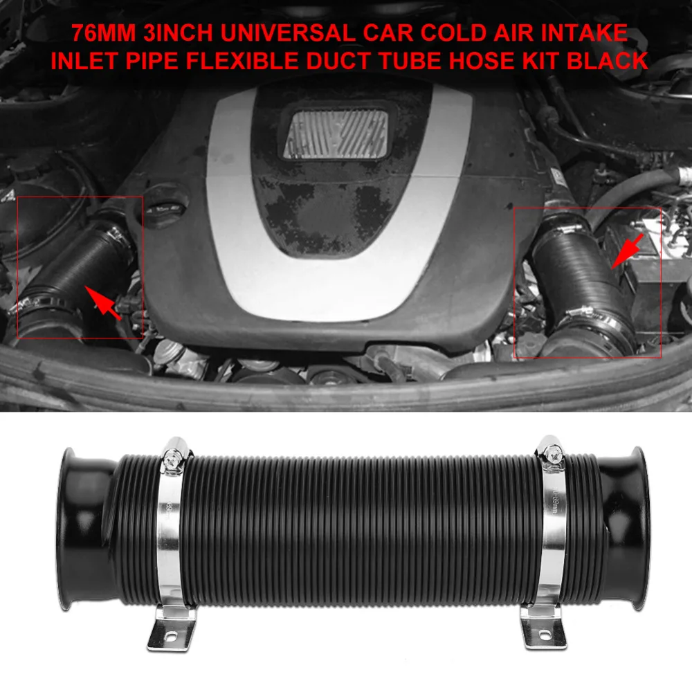 Oversea 76mm 3inch Universal Car Cold Air Intake Inlet Pipe Flexible Duct Tube Hose Kit Black Aluminum Air Intake pipe kit
Oversea 76mm 3inch Universal Car Cold Air Intake Inlet Pipe Flexible Duct Tube Hose Kit Black Aluminum Air Intake pipe kit