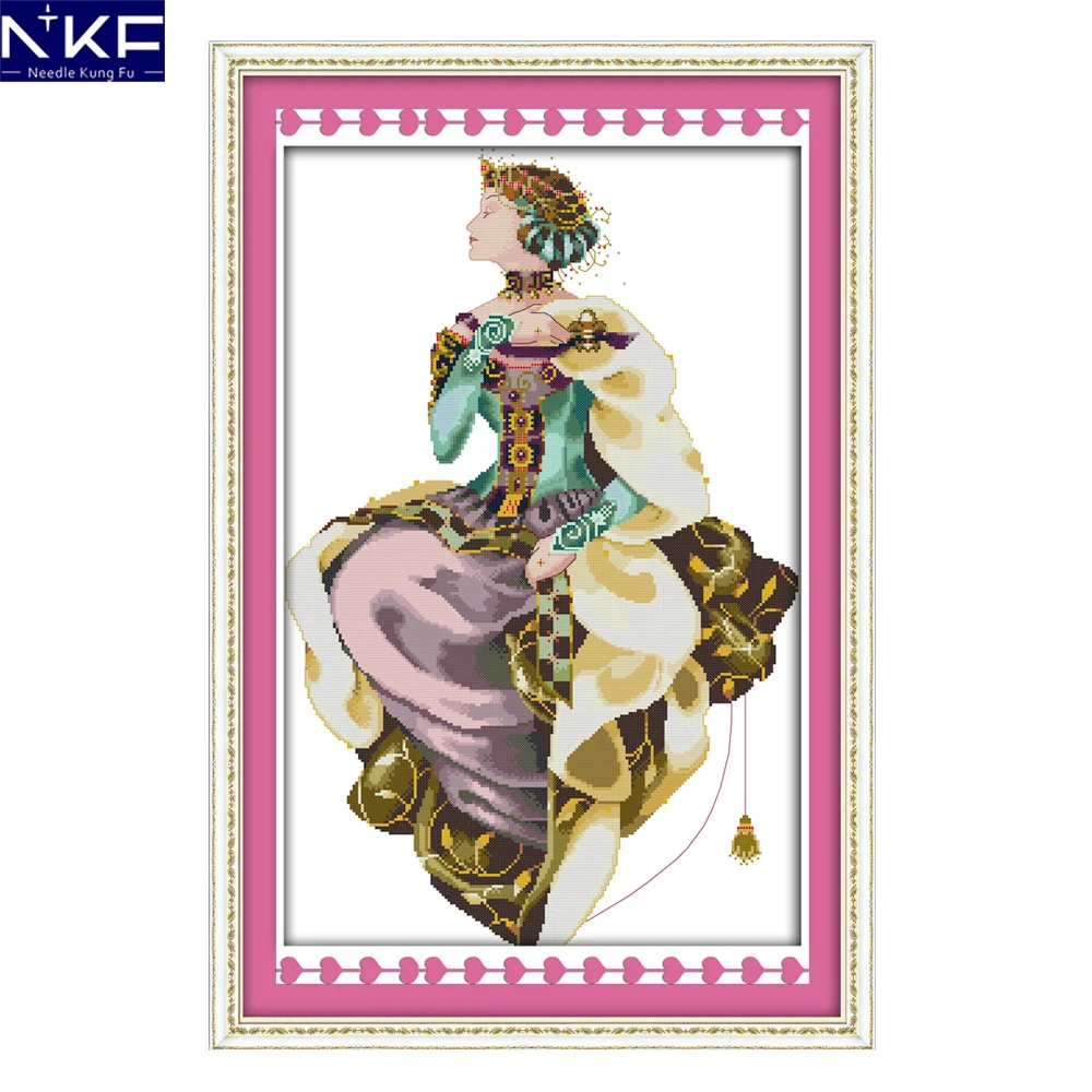 NKF Autumn queen figure style cross stitch Christmas stocking patterns needlepoint embroidery kit for home decoration
NKF Autumn queen figure style cross stitch Christmas stocking patterns needlepoint embroidery kit for home decoration