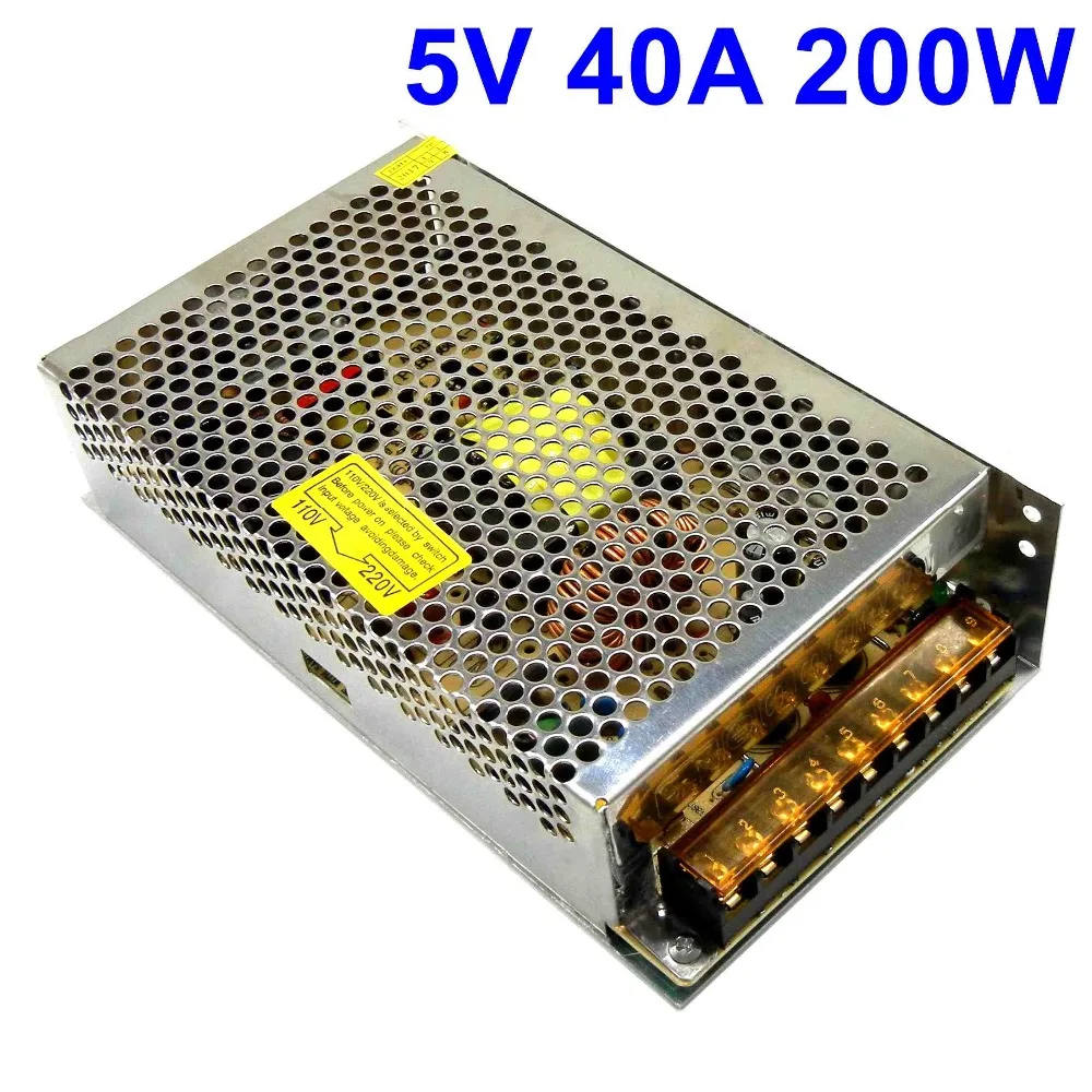 5V 40A 200w switching power supply input AC 110V 220V to DC5V led driver ac-dc transformer for LED strip display ligihting
5V 40A 200w switching power supply input AC 110V 220V to DC5V led driver ac-dc transformer for LED strip display ligihting