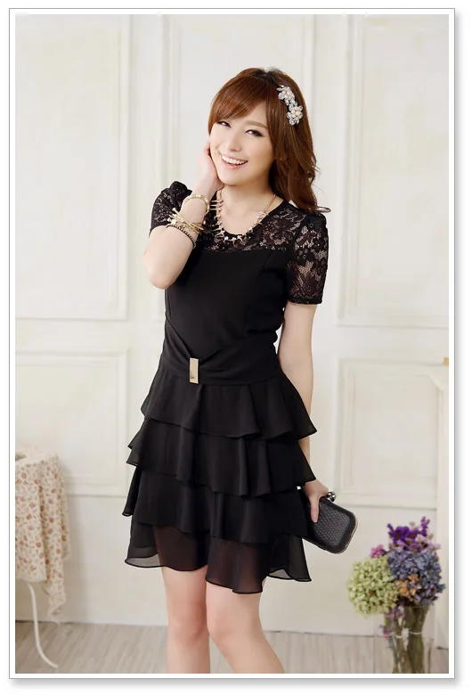 2019 plus size XXXL fashion women tiered ruffles cake chiffon dress lace summer layered dress slim waist design pink/black/blue
2019 plus size XXXL fashion women tiered ruffles cake chiffon dress lace summer layered dress slim waist design pink/black/blue