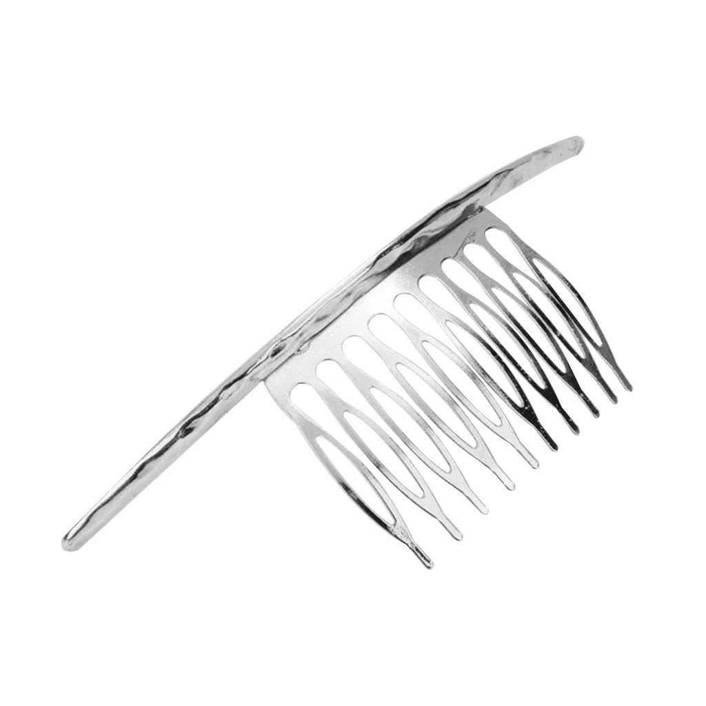 Long Bent-Shape Hair Side Comb Pin Clip Women's Hair Styling Accessory Silver High Quality alloy