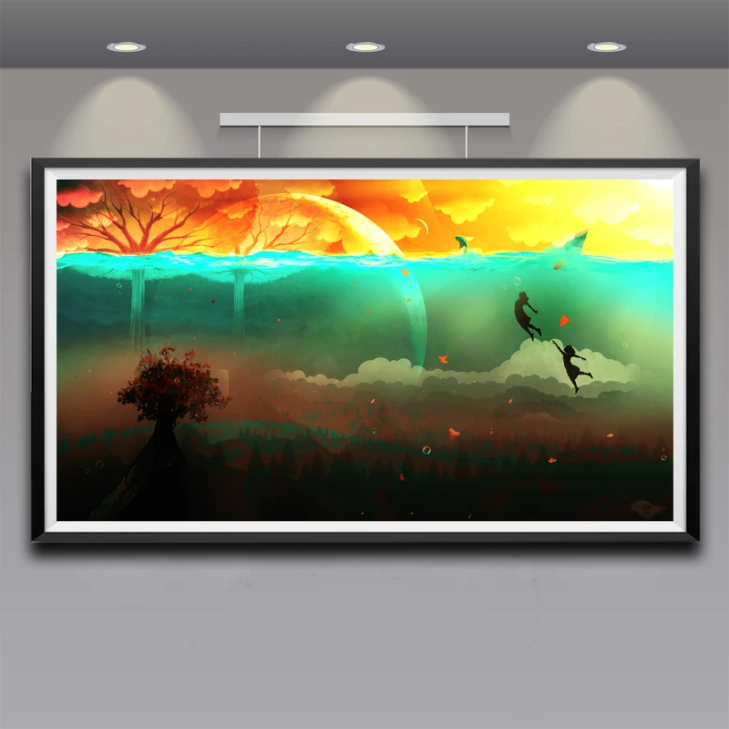 Artwork Flying Surreal Trees Clouds Bubbles Fish Sea Leaves Art Silk Poster 11x20 20x36 Inch Home Decor Painting Free Shipping
Artwork Flying Surreal Trees Clouds Bubbles Fish Sea Leaves Art Silk Poster 11x20 20x36 Inch Home Decor Painting Free Shipping