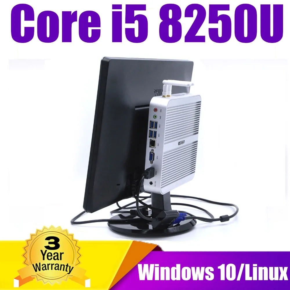 

Core i5 8250U Windows 10 minipc No Fan intel UHD Graphics 620 Fanless Mini PC i5 8250U DDR4 RAM Max 32GB 4K HD Nettop Barebone