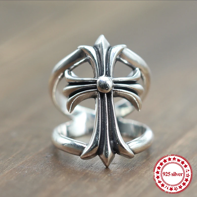S925 sterling silver men's ring personalized punk style fashion nightclub couple jewelry hollow cross shape send a gift of lover
S925 sterling silver men's ring personalized punk style fashion nightclub couple jewelry hollow cross shape send a gift of lover