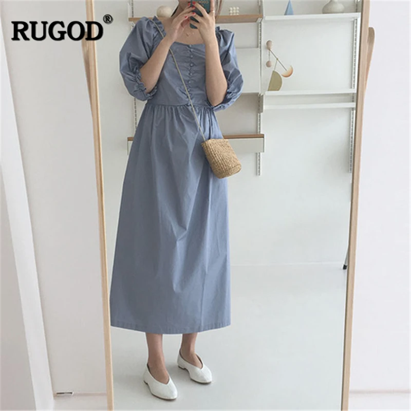 RUGOD 2019 Top Quality Women Solid Dress Square Collar Puff Sleeves Tunic Vestidos Sweet Gentel Smooth Modis Mujer Sumemer Dress
RUGOD 2019 Top Quality Women Solid Dress Square Collar Puff Sleeves Tunic Vestidos Sweet Gentel Smooth Modis Mujer Sumemer Dress