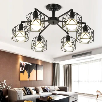 Modern Chandelier Metal Black Cage Ceiling Lamp Nordic Light Fixtures Kitchen luminiare Bedroom Living Room Home Lighting Lamp
Modern Chandelier Metal Black Cage Ceiling Lamp Nordic Light Fixtures Kitchen luminiare Bedroom Living Room Home Lighting Lamp