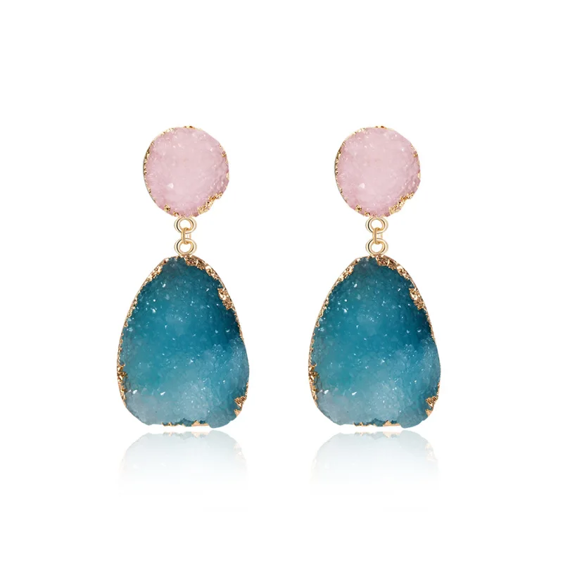 Fashion Colorful Resin Stone Water Drop Earrings For Women Femme Teardrop Druzy Dangle Earring Jewelry pendientes mujer moda
Fashion Colorful Resin Stone Water Drop Earrings For Women Femme Teardrop Druzy Dangle Earring Jewelry pendientes mujer moda