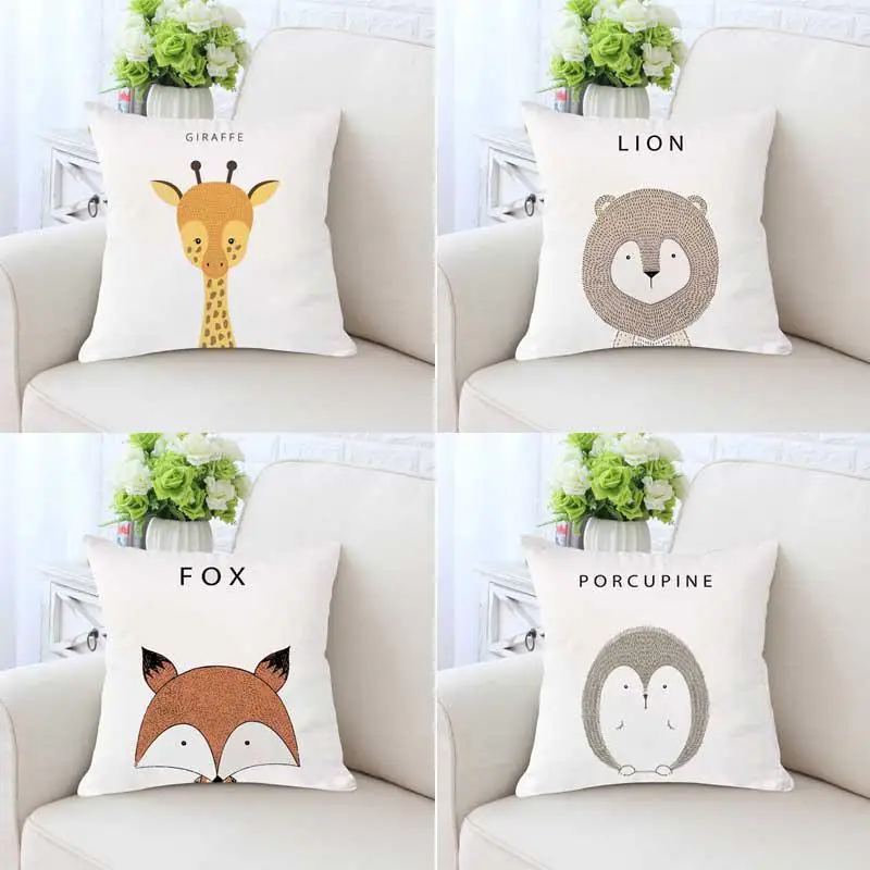 Cute Cartoon Animal Cushion Giraffe Lion Fox Owl Elephant Bear Tiger Unicorn Horse Merry Christmas Deer Pillow For Kids Room
Cute Cartoon Animal Cushion Giraffe Lion Fox Owl Elephant Bear Tiger Unicorn Horse Merry Christmas Deer Pillow For Kids Room