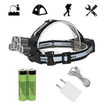 Rechargeable Headlamp 7x T6 + 2x Q5 Tactical LED Headlight Head Lamp Camping Fishing Light + 18650 Battery + USB Charger
Rechargeable Headlamp 7x T6 + 2x Q5 Tactical LED Headlight Head Lamp Camping Fishing Light + 18650 Battery + USB Charger
