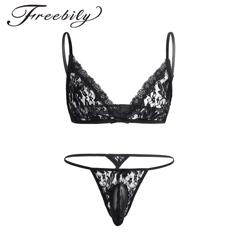 2PCS Men Lingerie Floral Lace Nightwear Sleepwear Set Bra Top with G-string Exotic Sexy Gay Panties for Men's Male Underwear
2PCS Men Lingerie Floral Lace Nightwear Sleepwear Set Bra Top with G-string Exotic Sexy Gay Panties for Men's Male Underwear