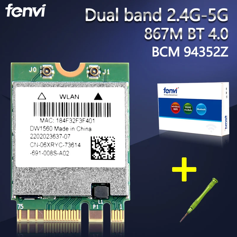 Тетрадь WLAN Dual Band Broadcom bcm94352z NGFF 802.11ac 867 Мбит/с Wi-Fi Bluetooth карты Беспроводной-AC + BT 4.0 Combo