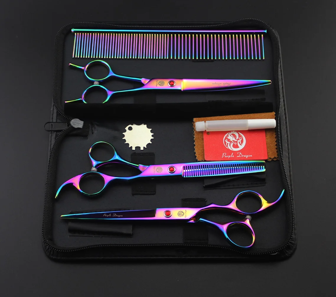 Professional Pet scissors sets Straight Thinning Curved scissors sets 3PCS/package
Professional Pet scissors sets Straight Thinning Curved scissors sets 3PCS/package