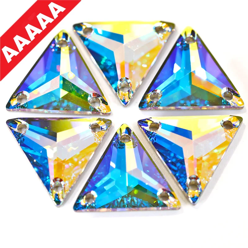 AAAAA Best-Quality Tri-angle Crystal AB Glass Sew On Rhinestones With Holes Flatback Clear Sewing Rhinestones For Garment B0937
AAAAA Best-Quality Tri-angle Crystal AB Glass Sew On Rhinestones With Holes Flatback Clear Sewing Rhinestones For Garment B0937