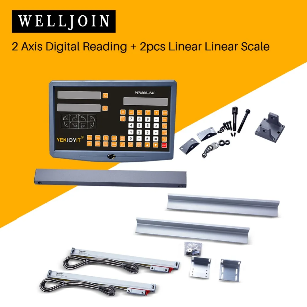 DRO 2 Axis digital readout +2pcs linear scale linear encoder linear ruler for Drill/EDM/Milling/Grinding/Lathe Machine
DRO 2 Axis digital readout +2pcs linear scale linear encoder linear ruler for Drill/EDM/Milling/Grinding/Lathe Machine