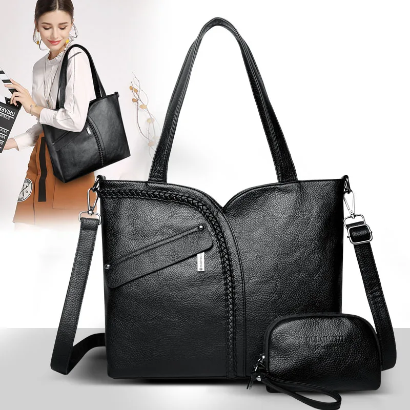 Women's Shoulder Bag Leather Solid Handbag Top-Handle Big Capacity Female Handbag Shoulder Bag Ladies Fashion New Composite Bag
Women's Shoulder Bag Leather Solid Handbag Top-Handle Big Capacity Female Handbag Shoulder Bag Ladies Fashion New Composite Bag