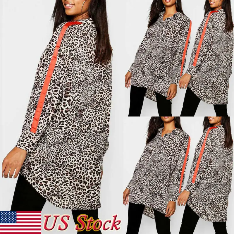 Women Autumn Spring Leopard Print Shirt Top Long Sleeve V-Neck Shirts Casual Loose Turn Down Collar Blouse 2019 New
Women Autumn Spring Leopard Print Shirt Top Long Sleeve V-Neck Shirts Casual Loose Turn Down Collar Blouse 2019 New