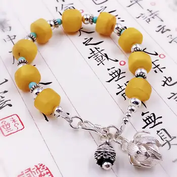 Angela's original jewelry) Natural retro-mining with honeywax Turquoise Silver lotus Bracelet
Angela's original jewelry) Natural retro-mining with honeywax Turquoise Silver lotus Bracelet