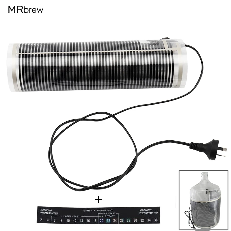 Homebrew Electric Fermentation Heater Film, 220V 40W with AU Plug carboy brewing heater + Digital Adhesive Stick Thermometer
Homebrew Electric Fermentation Heater Film, 220V 40W with AU Plug carboy brewing heater + Digital Adhesive Stick Thermometer