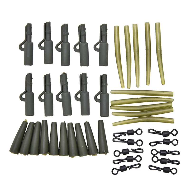 40pcs Fishing Tackle Carp Lead Clips Long Body Q-Shaped Quick Change Swivels Anti Tangle Sleeve Pesca Carp Fishing Tool Set
40pcs Fishing Tackle Carp Lead Clips Long Body Q-Shaped Quick Change Swivels Anti Tangle Sleeve Pesca Carp Fishing Tool Set