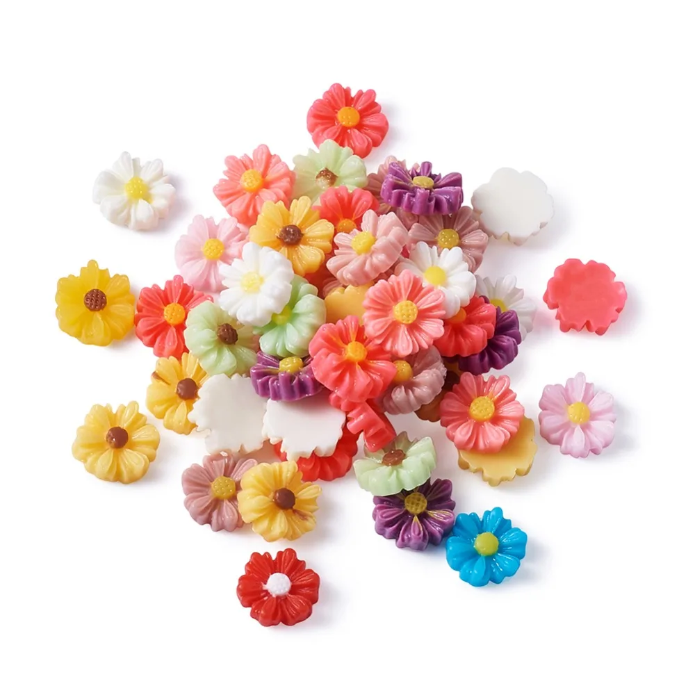 Mixed Color Flower Resin Cabochons Jewelry Findings for DIY, 9x8x3mm
Mixed Color Flower Resin Cabochons Jewelry Findings for DIY, 9x8x3mm