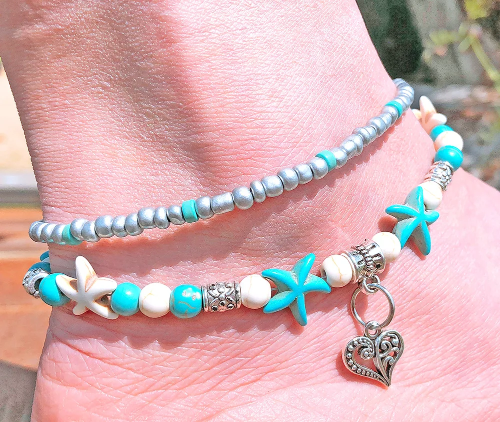 New Fashion Retro Bohemia Round Rune Starfish Anklet Beach Feet Jewelry Simple Pull Beads Bobo Anklet Bracelet For Women AB228
New Fashion Retro Bohemia Round Rune Starfish Anklet Beach Feet Jewelry Simple Pull Beads Bobo Anklet Bracelet For Women AB228