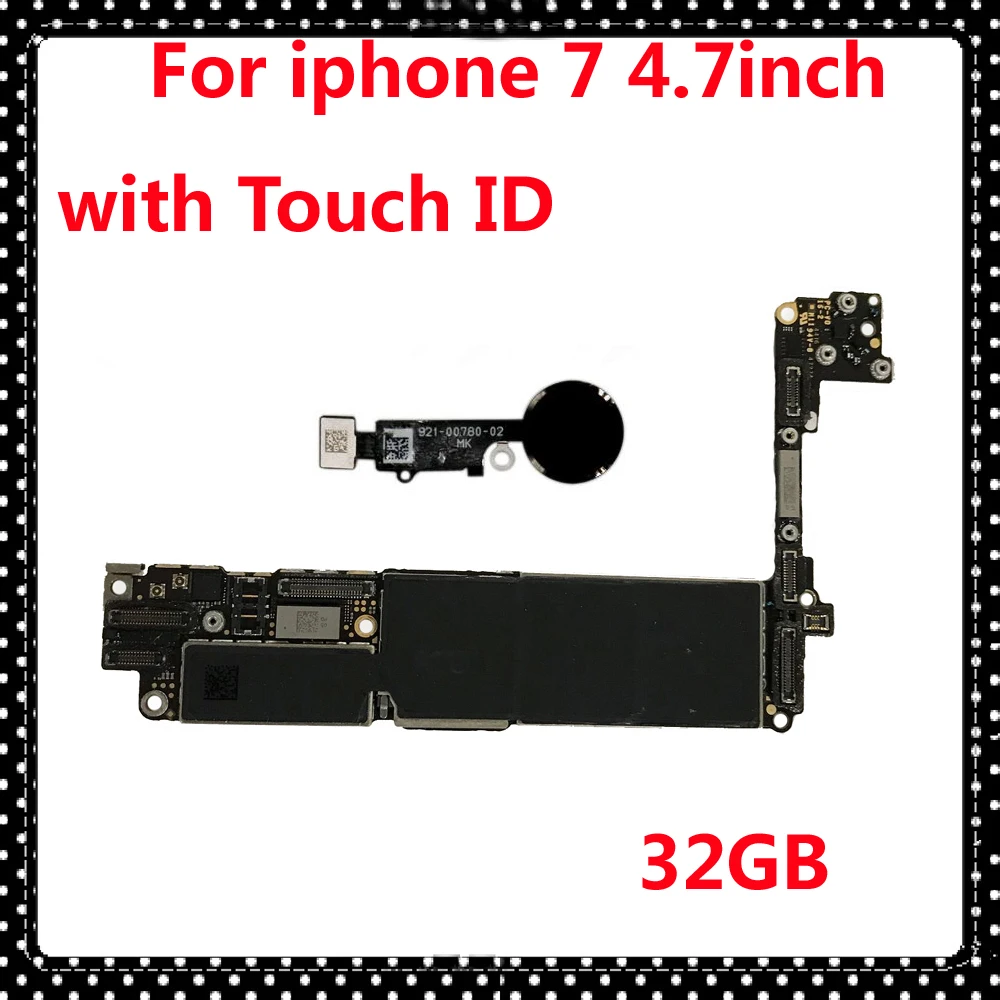 32GB unlocked for iphone 7 motherboard with / NO touch ID 100% original IOS system logic main board for iphone 7 Clean iClould
32GB unlocked for iphone 7 motherboard with / NO touch ID 100% original IOS system logic main board for iphone 7 Clean iClould