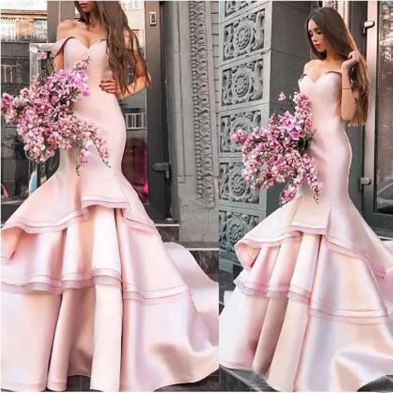 Pretty Light Pink Evening Party Dresses Long Mermaid Layered Satin Sleeveless Sexy V Neck Prom Gown Vestido De Festa Longo
Pretty Light Pink Evening Party Dresses Long Mermaid Layered Satin Sleeveless Sexy V Neck Prom Gown Vestido De Festa Longo